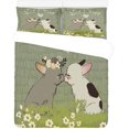 thumbnail image 1 of ABPHQTO Juego de ropa de cama de 3 piezas Funda nórdica de Bulldogs de dibujos animados lindos con 2 fundas de almohada para la decoración de la habitación de la ropa de cama del hogar, 1 of 4