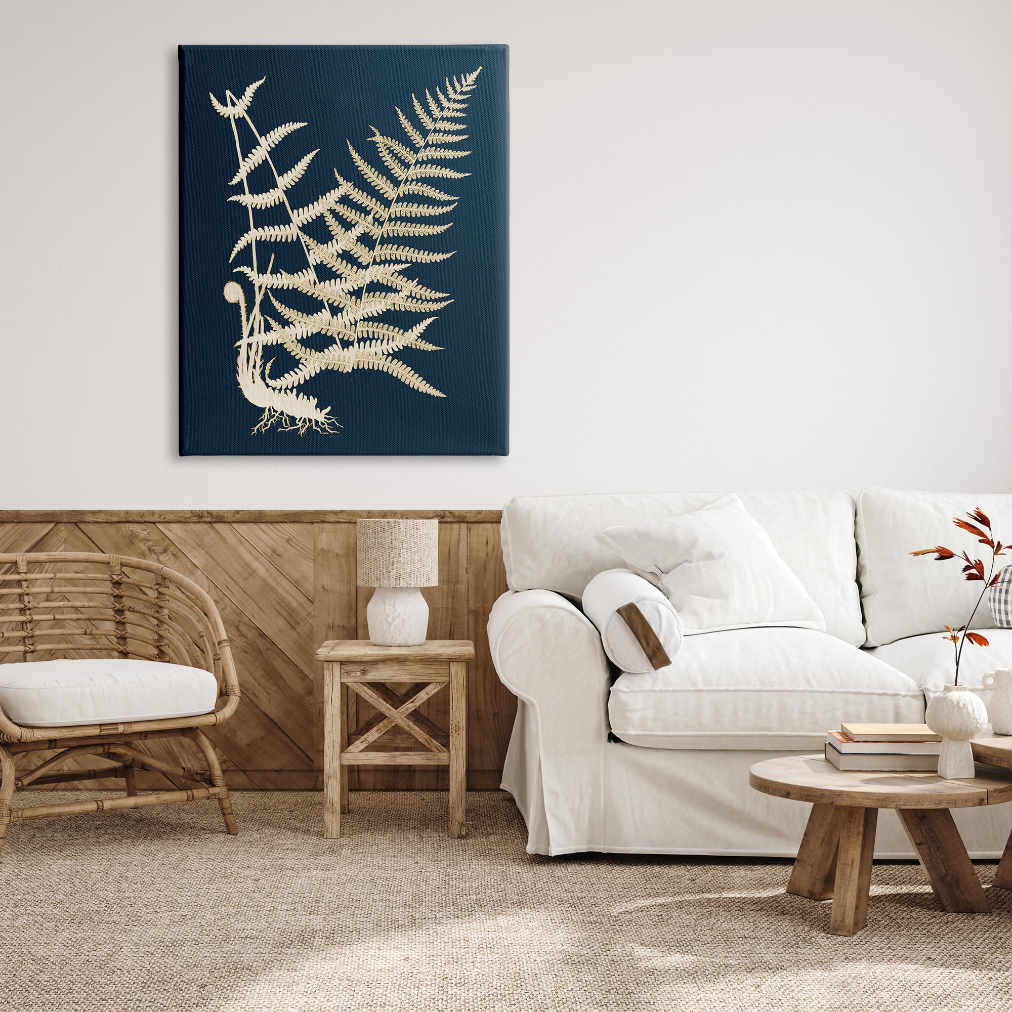 Stupell Industries Layered Fern Leaves Abstract Botanical Roots Shapes Graphic Art Gallery Wrapped Canvas Print Wall Art, Design by Piddix