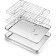 thumbnail image 1 of xianlin-Toaster Oven Pan with Rack Set (2 Small Baking Sheets+2 Grill Racks), 9 x 7 Inch Stainless Steel Small Cookie Sheets Bacon Tray with Grid Cooling Racks for Baking Roasting Grilling, Dishwashe, 1 of 4