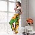 thumbnail image 4 of Uemuo Cool Dinosaur Playing Guitar Pattern Women's Wide Leg Palazzo Lounge Pants with Pockets Light Weight Loose Comfy Casual Pajama Pants-Small, 4 of 9