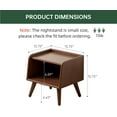 thumbnail image 2 of Solid Wood Nightstand, Mid Century Modern Night Stand, Wood Side Table, Small Bedside Table with Open Shelf, Low Nightstand, Short Nightstands for Bedroom(Walnut, 15.75" H), 2 of 8