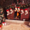 thumbnail image 5 of 6 piezas de conjunto de decoración de calcetines navideños grandes calcetines navideños bordados clásicos de Santa Snowman renos, calcetines colgantes de Navidad para la familia Afortunado Sencillez, 5 of 5