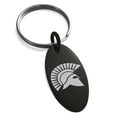 thumbnail image 1 of Stainless Steel Ares Greek God of War Engraved Small Oval Charm Keychain Keyring, 1 of 1