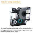 thumbnail image 3 of GREENCYCLE 10PK Compatible for DYMO 18444 12mm 5.5m Black on White Vinyl Label Maker Tape, 3 of 7