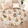 thumbnail image 4 of Fall Gnomes with Autumn Leaves Pattern Round Blanket,Comfortable Soft Flannel Throw Blanket,All Season,Warm Lightweight Blankets for Sofa Bed Couch Living Room Chair 47"x47", 4 of 5