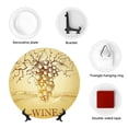 thumbnail image 4 of Cauagu Bunch of Grapes Print Bone China Decorative Plate, Wall Mount Plate Holiday Decor Decorative Ceramic Plates with Stand Elegant Household Plates Decorative-6in, 4 of 6