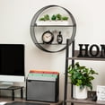 thumbnail image 2 of Mind Reader Circular Floating Shelves, Wall Decor, Accent Shelf, Office, Bathroom, Metal Mesh, 18"L x 4"W x 18"H, Black, 2 of 5