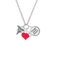 thumbnail image 2 of Delight Jewelry Silvertone Caduceus - LPN - Red Heart Nurse Strong Zoe Necklace, 2 of 4