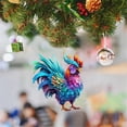 thumbnail image 6 of Christmas Tree Pendant Big Rooster Shape Hanging Backpack Car Pendant Home Decoration Car Ornaments/ Big Rooster Acrylic Pendant, 6 of 8