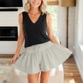 thumbnail image 2 of TRUBKH Skorts for Women Ruffled Tiered Skirts High Waist Soft Short Tennis Golf Shorts Scrunch Shorts Dance Shorts Breathable Flowy Skirts Beach Vacation Shorts Elastic Waist Beige 4XL, 2 of 5