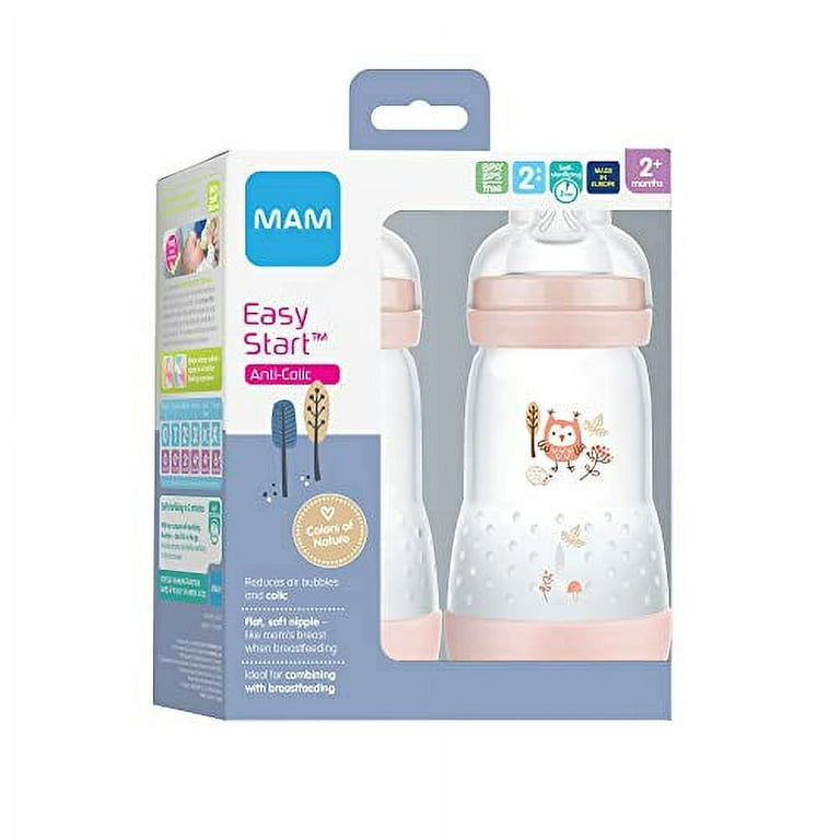 Easy Start Matte Anti-Colic Baby Bottles, 9 oz Medium Flow Nipples