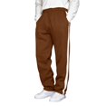 thumbnail image 5 of Mens Casual Athletic Straight Leg Trousers Side Color Block Stripe Drawstring Elastic Waist Sweatpants With Pockets 3XL, 5 of 9