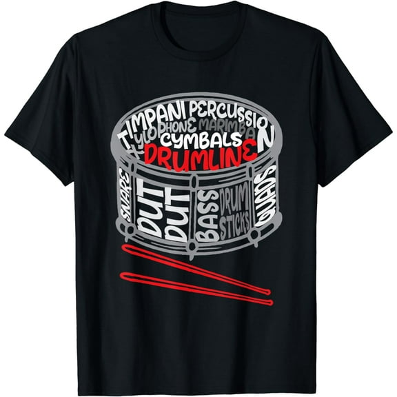 Drumline - Snare Drum Drummer Percussionist Drumming Lover T-Shirt