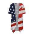 thumbnail image 3 of Lenago Summer Plus Size Tops for Women Casual Spring Women Casual Printed Short Sleeve Cardigans Drape Open Front Lightweight Summer High Low Hem Tops 4th of July Outfits for Women, 3 of 4