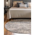 thumbnail image 5 of Unique Loom Oasis Collection Area Rug - Water (7' Round Gray/Ivory), 5 of 7