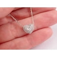 thumbnail image 4 of TAAPSEE JEWELS Double Halo Heart Pendant Necklace Pear Cut Cubic Zirconia 14K White Gold Plated Free Chain 18'', 4 of 4
