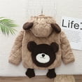 thumbnail image 4 of SEAOPEN Toddler Girls Boys Fleece Hoody Jacket Zip Up Teddy Coat Warm Winter Outwear with Pockets Today Brown,3 Years, 4 of 4