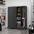 thumbnail image 7 of Marcree 72.8" H Metal Broom Closet Storage Cabinet, Garage Storage Cabinet with Pegboard & Hanging Rod Hooks for Garage Home, Black, 7 of 7