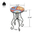 thumbnail image 4 of GDF Studio French Country Outdoor Side Table with Mosaic Ceramic Top and Metal Base, Blossom, 4 of 10