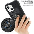 thumbnail image 2 of KOMI Compatible avec iPhone 14 Pro Max Étui 6,7 Pouces avec Support Anneau Rotatif à 360° Intégré, Protection contre les Chutes de Qualité Militaire Corps Complet Robuste et Lourd Étui de Protection Noir, 2 of 4