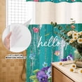 thumbnail image 3 of No Hook Shower Curtain, Hello Spring Shower Curtains for Bathroom with See Through Top Window, Pastoral Purple Bottle Floral Dark Green Wood Waterproof & Washable Bath Curtain Small Stall 36"x78", 3 of 9