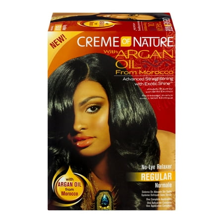 Creme of Nature with Argan Oil From Morocco Advanced Straightening with Exotic Shine No-Lye Relaxer, 1.0 CT