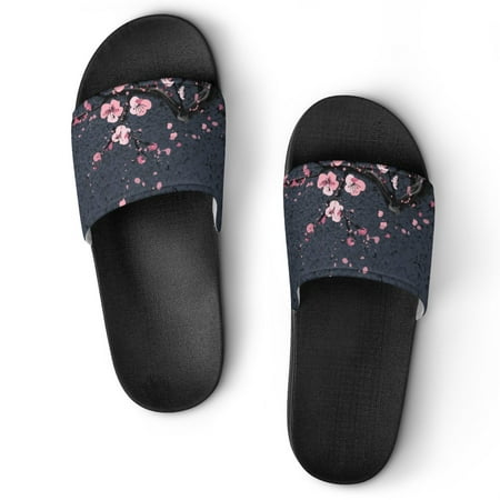 

GZHJMY Stylish Slides for Women Men Japanese Style Plum Blossom Soft Flexible Slip-on Sandals Slippers