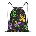 thumbnail image 1 of Xecao Mardi Gras Carnival4 Pattern Sports Drawstring Backpack - String Swim Gym Bag with Wet Proof Pocket for Women&Men-Small, 1 of 6