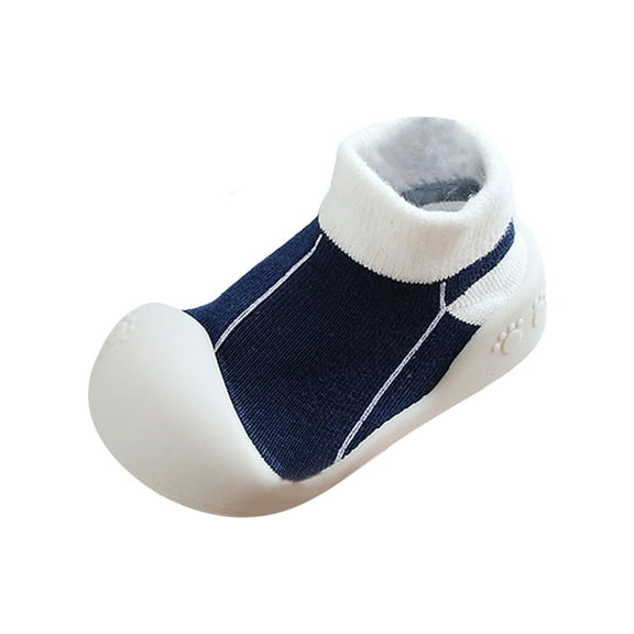 Quealent Toddler Boys Girls Sneaker Slip On Shoes Kids Lightweight Breathable Walking Shoes Navy for Size 4