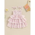 thumbnail image 4 of Nygoyerh Toddler Baby Girls Summer Sleeveless Dress Daisy Print Bandage Straps A-line Dress Infant Casual Sweet Ruffled Princess Dress for Daily Party 6M 9M 12M 18M 24M 3T, 4 of 8