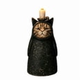thumbnail image 3 of Mysterious Hooded Cat Candlelight Figurine Halloween Decor Set with Warm Flameless Ambiance Vintage LED Halloween Tabletop Decor for Shelves and Mantels, 3 of 5