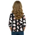 thumbnail image 7 of Ghost Halloween Shirt for Girls Cute Pumpkin Print 3/4 Sleeve T Shirt Halloween Graphic Tee Spooky Season Party Outfit Kids 2026,11-12 Years,Khaki, 7 of 7