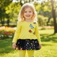 thumbnail image 5 of Baby Girls Clothing Set 2pcs Long Sleeve T Shirt and Skirt Pants Cute Clothes for Kids,Yellow,3-4Years, 5 of 5