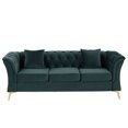 thumbnail image 1 of Modern Chesterfield Curved Sofa Tufted Velvet Couch 3 Seat Button Tufed Loveseat with Scroll Arms and Gold Metal Legs for Living Room Bedroom, 1 of 5