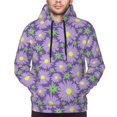 thumbnail image 4 of Hoodies for Men - Purple Daisies Flowers Long Sleeve Comfrt Men'S Fashion Hoodies & Sweatshirts, Sweatshirts for Men Hoodies Pullover Clothing Clothes with Pouch, 4 of 7