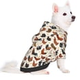 thumbnail image 2 of Goofa Funny Chicken Pattern Small Dog Sweater Hoodies Pet Grey Hooded Soft Fleece Sweatshirts with Pocket Fall Winter Puppy Cat Sweaters Warm Clothes-Large, 2 of 8