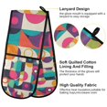 thumbnail image 2 of Yayeee Double Oven Mitt Kitchen Heat Resistant Baking 35" x7" Quilted Glove, Pink Geometric, 2 of 6