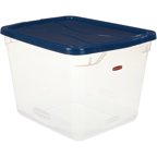 Rubbermaid 7.5-Gallon (30-Quart) Clever Store Container, Clear/Comfort Blue, Set of 8