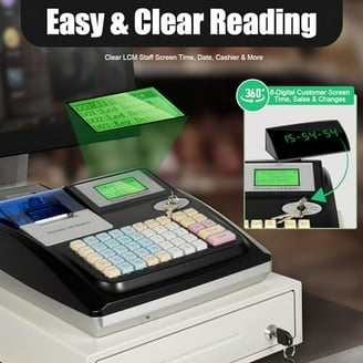 Electronic Cash Register W/48 Keys Keyboard, Multifunctional Cash