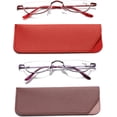 thumbnail image 1 of Viseng Half Frame Reading Glasses for Women Men Slim Half Moon Lens Readers Metal Semi Rimless Eyewear, 1 of 6