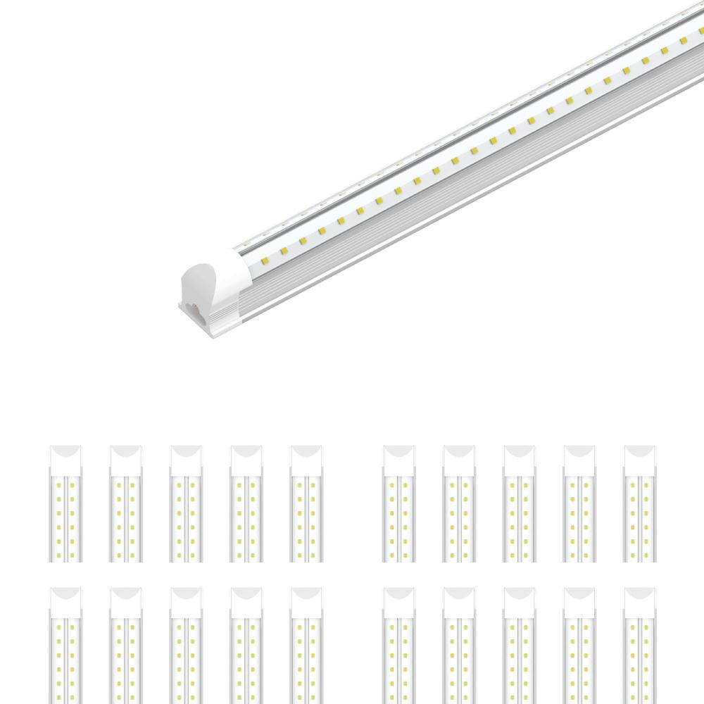 Details about  / 12PCS 120W 8FT LED Shop Light T8 Integrate LED Tube Light 4Row V Shape Bulbs