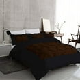 thumbnail image 2 of DNG Creations 3 Piece Two Tone Pinch Pleated Duvet Cover With Zipper Closure & Corner Ties 100% Egyptian Cotton ( Solid Black/ Chocolate - Oversized Queen ), 2 of 3