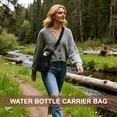 thumbnail image 2 of Unique Bargains Water Bottle Carrier Bag Convenient and Durable Crossbody Water Bottle Holder for Hiking Cycling  Black, 2 of 7