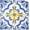 Chinoiserie-blue and Yellow, variant on Blue Chinoiserie Mahjong Mat 31.5 x 31.5 Inch, Vintage Blue and Yellow Azulejo Mahjong Mat for Table, Non-Slip Noise Reduction Game Table Cover for Card Poker Dominoes Dice and Board Games