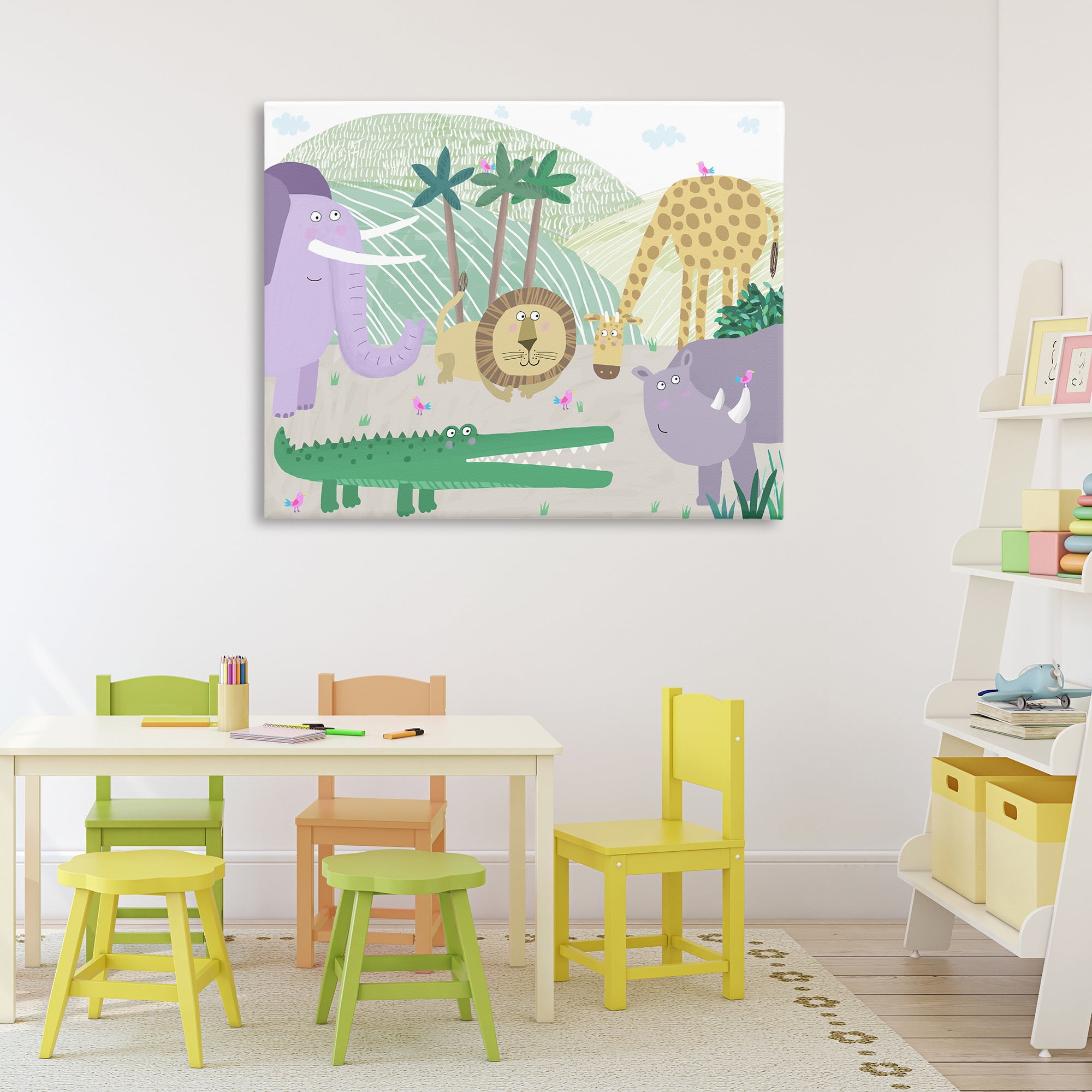 Stupell Industries Jungle Savannah Animals Canvas Wall Art, design by Carla Daly