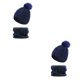 thumbnail image 4 of Minnieouse Gorro de invierno Gorros Gorro engrosado Bufanda Cuello de piezas Azul oscuro Azul oscuro 2Conjunto, 4 of 6