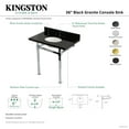 thumbnail image 4 of Kingston Brass KVPK36KOQ7 Monarch 36" Black Granite Console Sink with Stainless Steel Legs (8-Inch, 3-Hole), Black Granite/Brushed Brass, 4 of 4