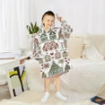 thumbnail image 6 of FORMRS Wearable Blanket Hoodie with Sleeves for Kids Cozy Flannel Sweatshirt, Green Nordic Christmas House, 6 of 7