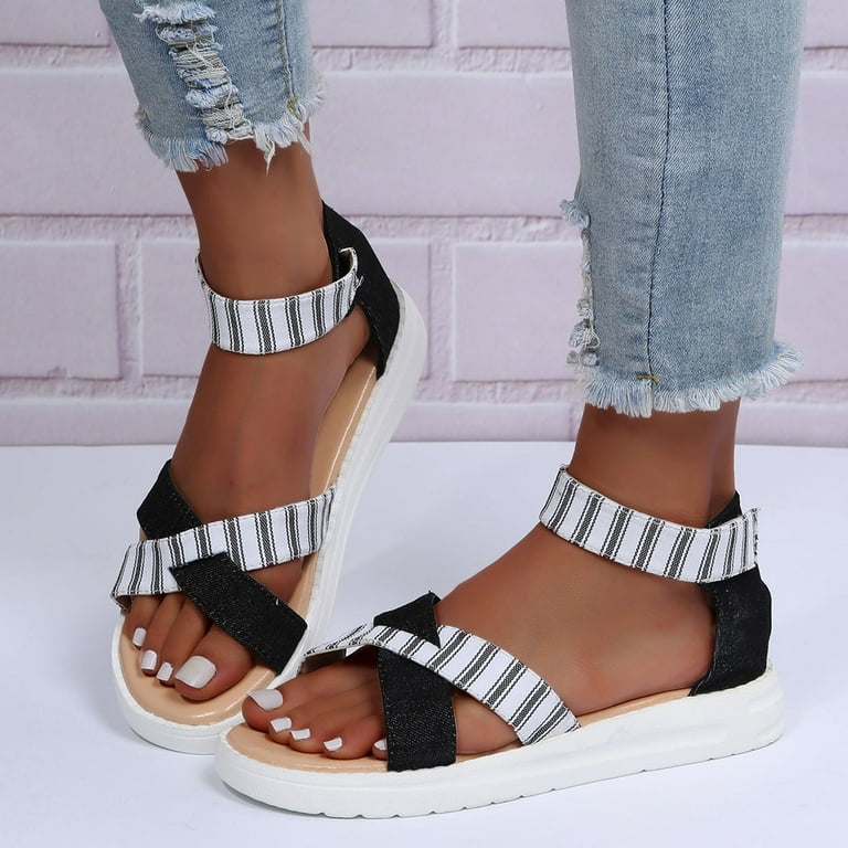 Ladies navy hotsell strappy sandals