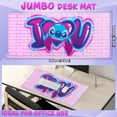 thumbnail image 3 of Alfombrilla de escritorio Disney Stitch, tamaño grande, 80 x 36 cm, color rosa, 3 of 6